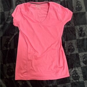 Gildan Women's Pink Coral V-Neck Tee